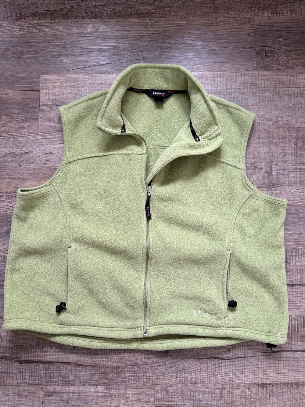 L.L. Bean Pistachio Green Fleece Zip Vest